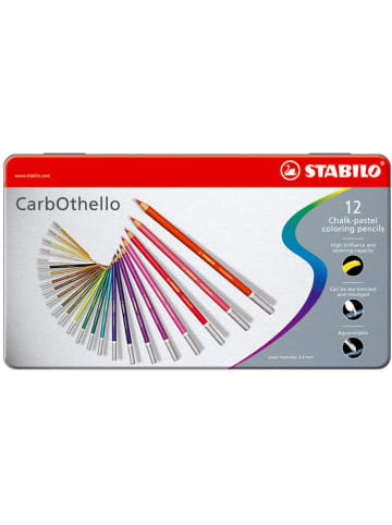 STABILO Pastellkreidestift CarbOthello Metalletui mit 12 Stiften