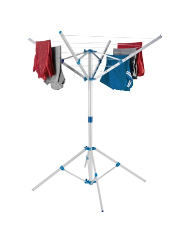 tectake Mobile Wäschespinne aus Aluminium  102 x 102 x 160 cm, grau