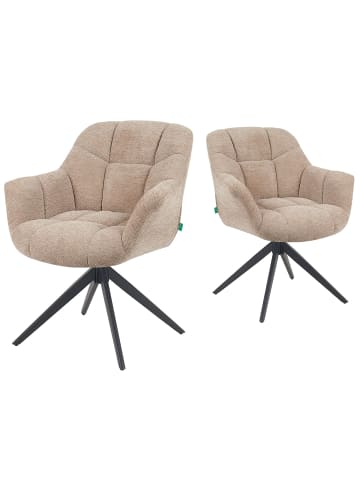 DUBI Möbel 2er-Set: Drehstuhl Mika-Mila in Beige - (B)65 x (H)81 x  (T)66 cm