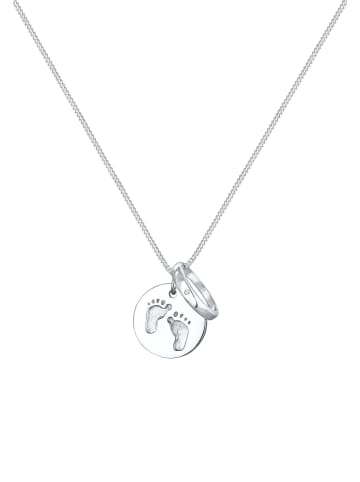 Elli Halskette 925 Sterling Silber Plättchen, Taufring in Silber