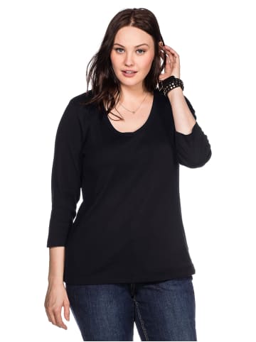 sheego Shirt in schwarz