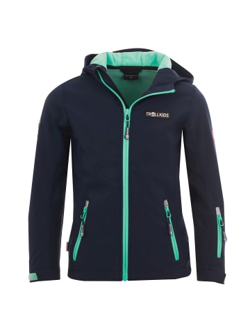 Trollkids Softshelljacke Oslofjord in navy/aqua