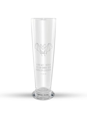 Mr. & Mrs. Panda Trinkglas Fledermaus Flügel mit Spruch in Transparent