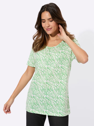 Sieh an! Kurzarmshirt in ecru-apfel-bedruckt