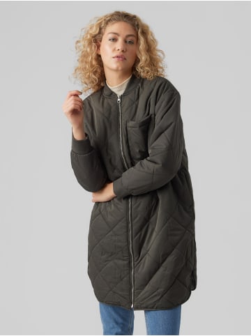 Vero Moda Lange Steppjacke Wattierter Parka Übergangsmantel VMNATALIE in Dunkelgrün