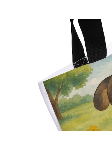 Mr. & Mrs. Panda Strandtasche Hund Entspannen Design ohne Spruch in Weiß