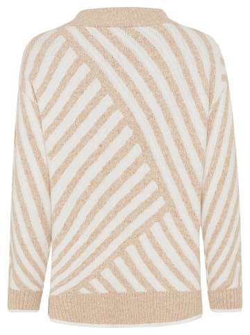 Olsen Strickpullover Urban Wild Cora in beige weiß - 0001