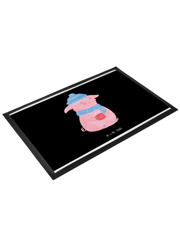 Mr. & Mrs. Panda Schmutzmatte Schwein Glühwein ohne Spruch in Schwarz