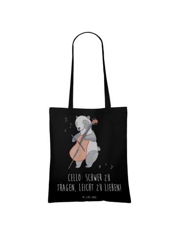 Mr. & Mrs. Panda Tote Bag Zeichenllo Liebe mit Spruch in Schwarz