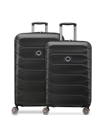 Delsey Meteor 4-Rollen Kofferset M+L mit Dehnfalte deep black