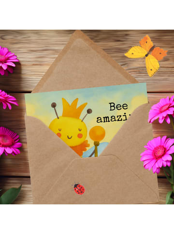 Mr. & Mrs. Panda Grußkarte Biene König Design mit Spruch in Weiß