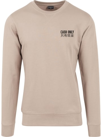 Mister Tee Pullover "Cash Only Crewneck" in Beige
