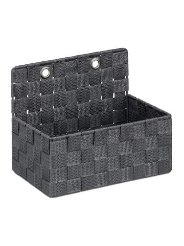 relaxdays 4 x Aufbewahrungskorb in Grau - (B)25x (H)20 x (T)16,5 cm