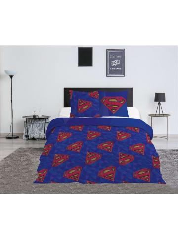 Superman Superman Bettwäsche Set – Deckenbezug 240x220 cm + 2 Kissen 65x65 cm in Blau
