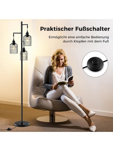 COSTWAY Moderne Stehlampe 169cm in Schwarz