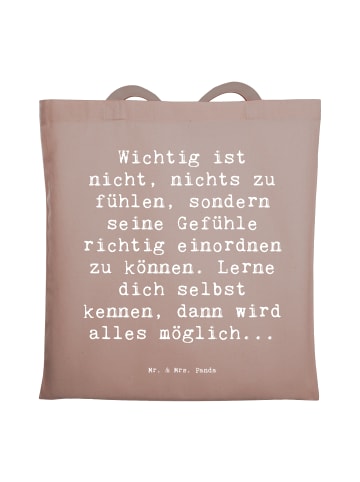 Mr. & Mrs. Panda totebag Spruch Emotionen ausdrücken Weisheit mi... in Braun Pastell