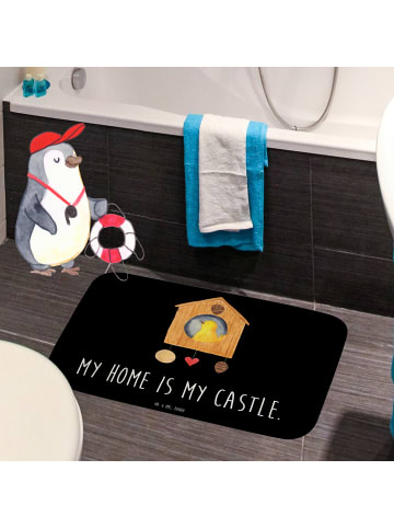 Mr. & Mrs. Panda Badteppich Vogel Haus mit Spruch in Schwarz