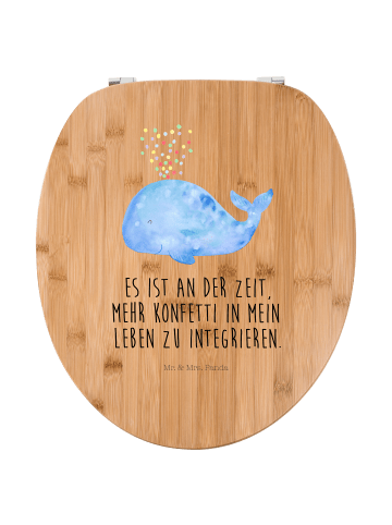 Mr. & Mrs. Panda WC Brille Wal Konfetti mit Spruch in Braun