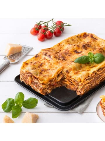 Zenker Lasagne Springform mit Flachboden und Auslaufschutz Deluxe, 32x22,5x7 cm