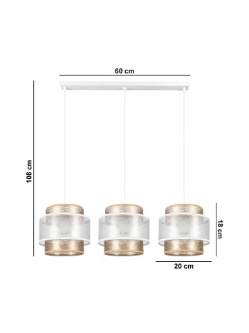 Licht-Erlebnisse Pendelleuchte (B)20 x (L)75 x (T)108 cm in Weiß Gold