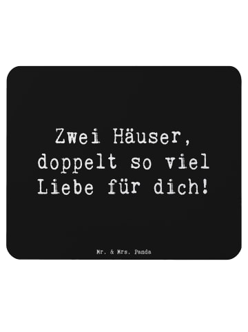 Mr. & Mrs. Panda Mousepad Spruch Trennung von den Eltern mit Spruch in Schwarz