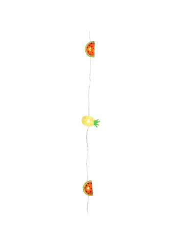 MARELIDA LED Lichterkette Korken mit Ananas und Melone in rot/gelb - L: 70cm