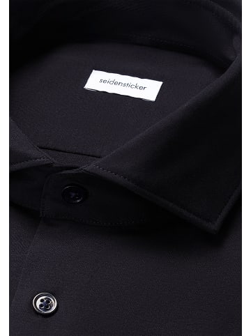 Seidensticker Jerseyhemd Slim in Schwarz