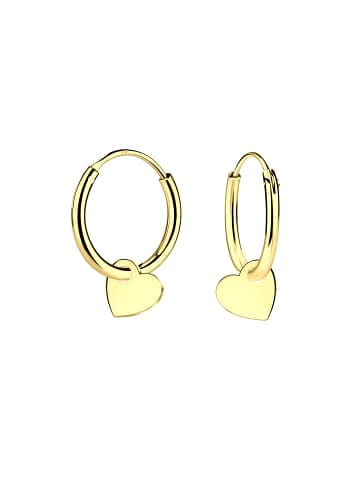 Alexander York Ohrringe CHARM-HERZ 925 Sterling Silber in Gold, 2-tlg. in silber
