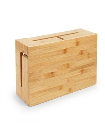 relaxdays Kabelbox in Natur - (B)32 x (H)11 x (T)22 cm