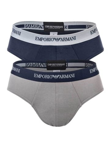 Emporio Armani Slip 2er Pack in Grau/Marine