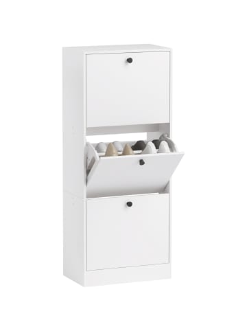 HOMCOM Schuhschrank in Weiß 47L x 28B x 115H cm