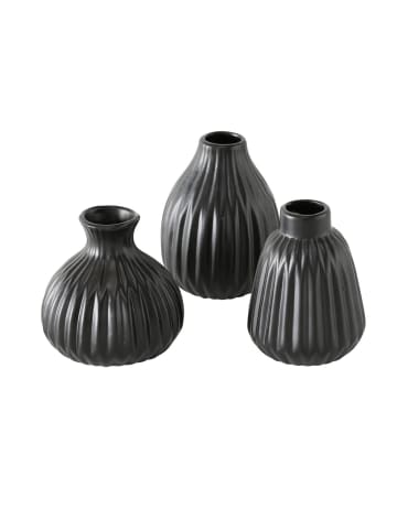 Boltze Vase Esko 3er-Set in schwarz