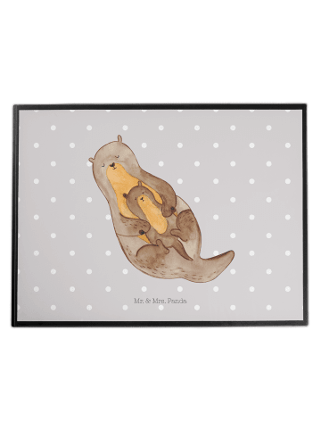 Mr. & Mrs. Panda Schreibunterlage Otter Kind ohne Spruch in Grau Pastell