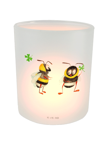 Mr. & Mrs. Panda Teelichthalter Hummeln Kleeblatt ohne Spruch in Transparent
