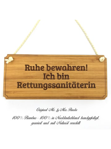 Mr. & Mrs. Panda Holz Wegweiser Rettungssanitäterin mit Spruch in Keine Angabe