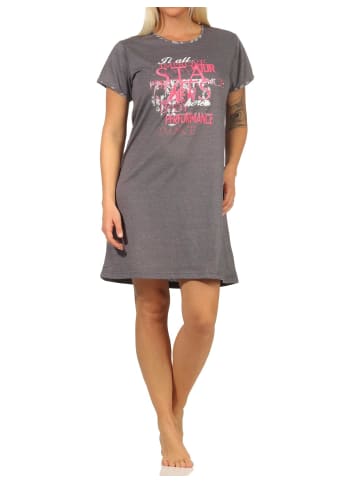 NORMANN kurzarm Nachthemd - 66898 in grau