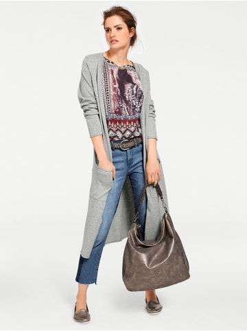 Heine Longstrickjacke in grau-melange