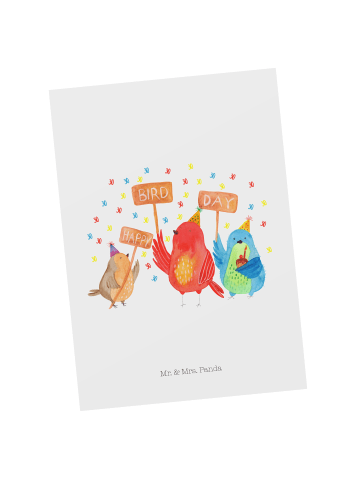 Mr. & Mrs. Panda bildkarte 30. Geburtstag Happy Bird Day ohne Sp... in Weiß