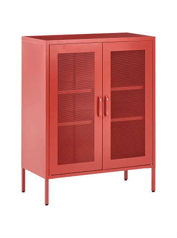 Beliani Sideboard WAKATIPU in Rot - (W) 80 x (H) 102 x (L) 40 cm
