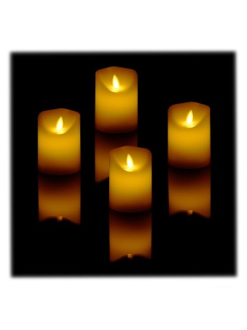 relaxdays 4 x LED Kerzen in Creme