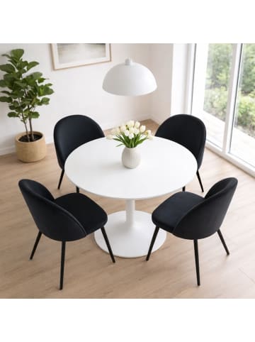 ebuy24 Essgruppe Carry (5-teilig) Weiß, schwarz 110 x 110 cm