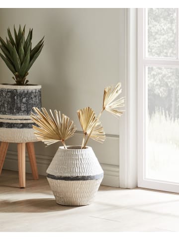 Beliani Blumenvase ARUNCUS in Beige/Grau - (W) 29 x (H) 30 x (L) 29 cm