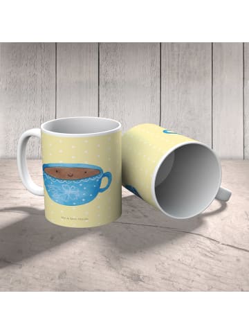 Mr. & Mrs. Panda Kindertasse Kaffee Tasse ohne Spruch in Gelb Pastell