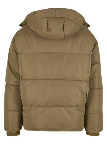 Urban Classics Urban Classics Puffer Jacket With Flap Hood in tiniolive
