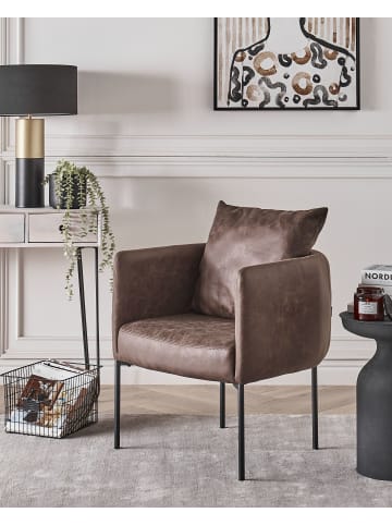 Beliani Sessel MALMOS in Braun/Schwarz - (W) 62 x (H) 68 x (L) 62 cm