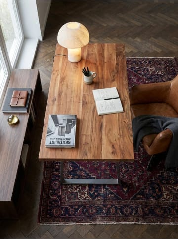 KADIMA DESIGN Schreibtisch Massivholz Baumkante Chromgestell, Kompakt Büro