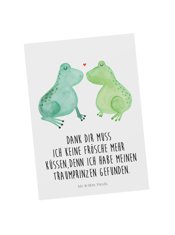 Mr. & Mrs. Panda Postkarte Frosch Liebe mit Spruch in Weiß