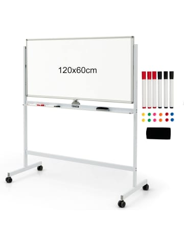 COSTWAY Mobiles Whiteboard in Weiß
