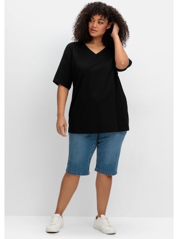 sheego T-Shirt in schwarz