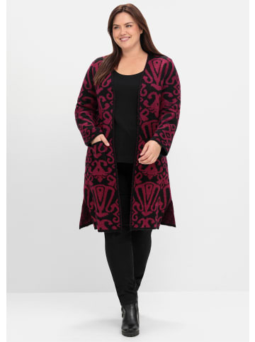 sheego by Joe Browns Longstrickjacke in schwarz-gemustert